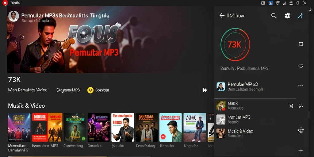 Antarmuka pengguna 73K yang sederhana dan elegan untuk Pemutar MP3.
