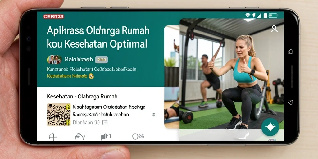 Tampilan antarmuka aplikasi CERI123 untuk latihan olahraga di rumah.