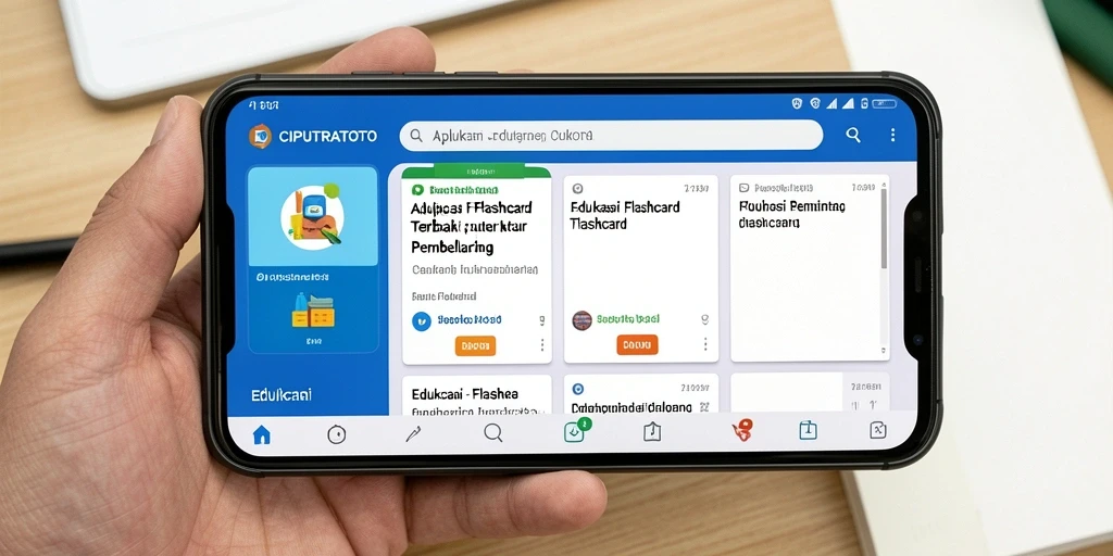 Antarmuka aplikasi flashcard CIPUTRATOTO yang interaktif dan menarik.