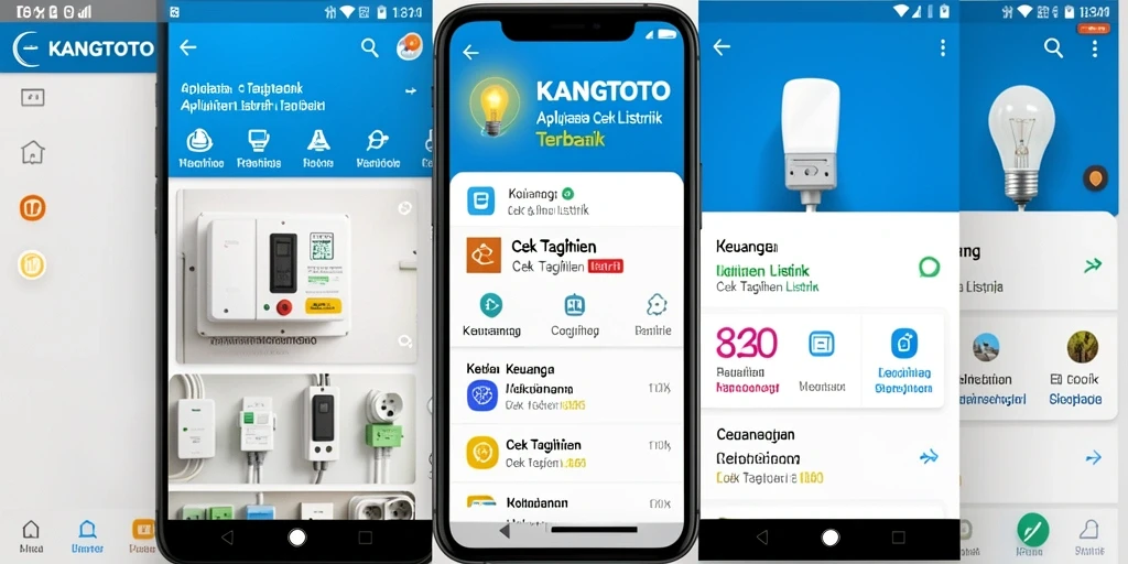 Antarmuka KANGTOTO untuk cek tagihan listrik yang mudah digunakan.
