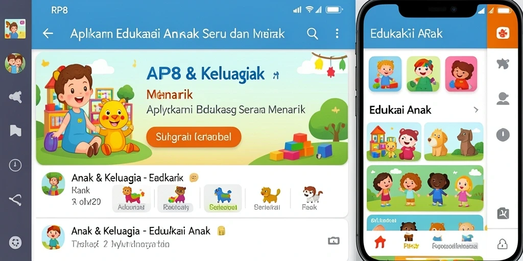Tampilan antarmuka RP8 yang ceria untuk Edukasi Anak.