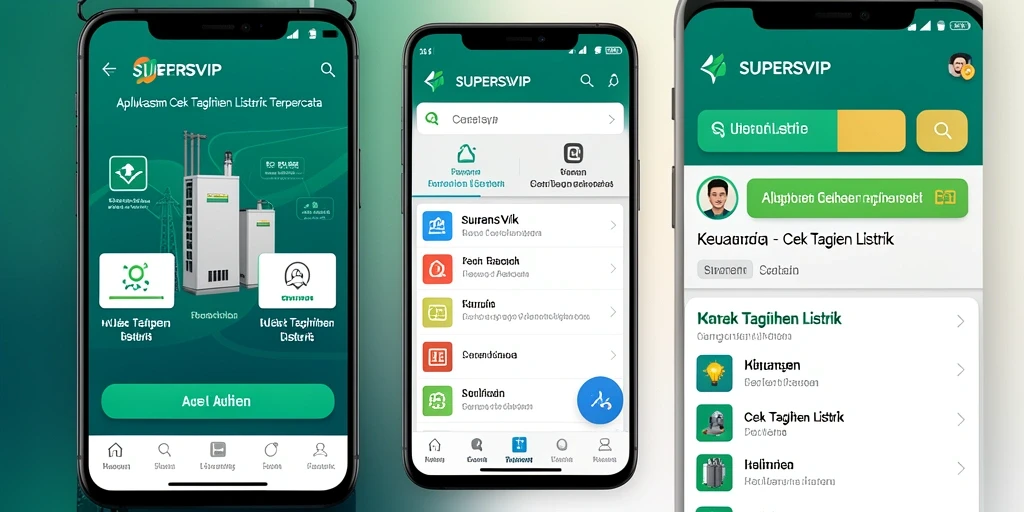 Tampilan antarmuka SUPERSVIP yang memudahkan penggunaan Cek Tagihan Listrik.