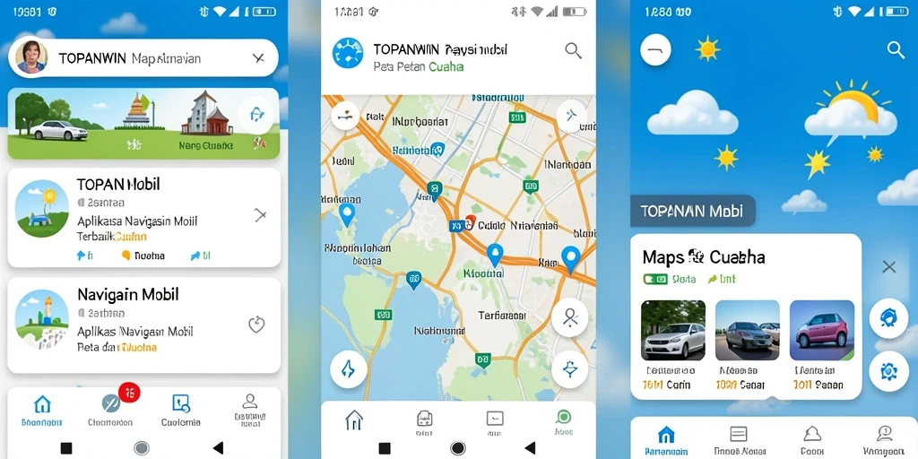 Antarmuka pengguna TOPANWIN yang intuitif untuk navigasi mobil.