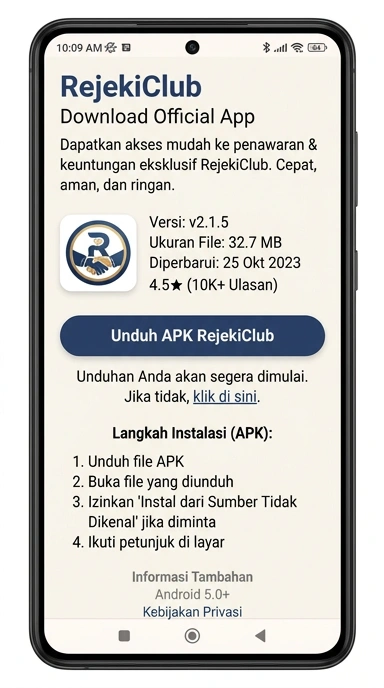 Unduh APK rejekiclub untuk Android dengan mudah
