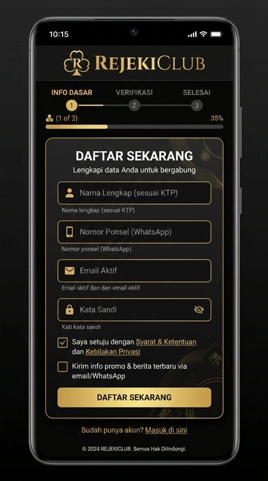 Buat Akun Baru di rejekiclub dengan Mudah